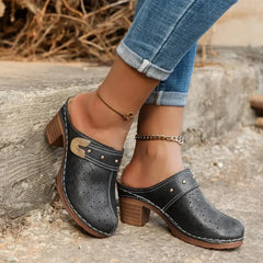 Happy™ ChunkySandals: Stijlvol Gesloten Teen Platform Instap Sandaal Stevig Sandaal