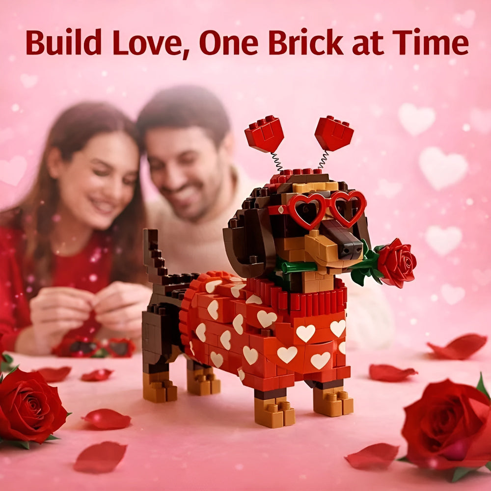 Kletshuts™ DachshundBlocks - Miniatuur DIY Teckel Blokken Gebouw Set