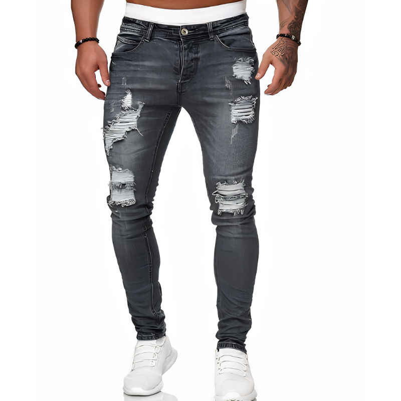 Icone™ RippedJeans: Mannen Stijlvolle Mager Gescheurd Jeans