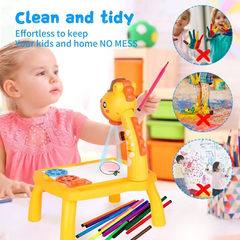 Kletshuts™ DrawingTable: Kids Teken- en Kleurprojector Giraffe Tafel