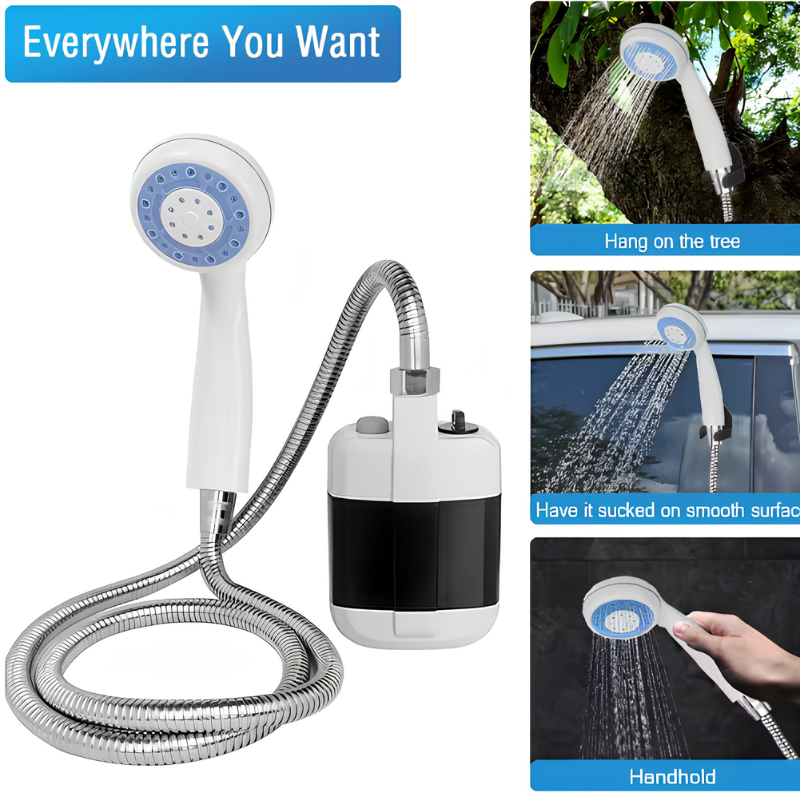 Globetrek° PortableShower: Oplaadbare Draagbare Pomp Handdouche