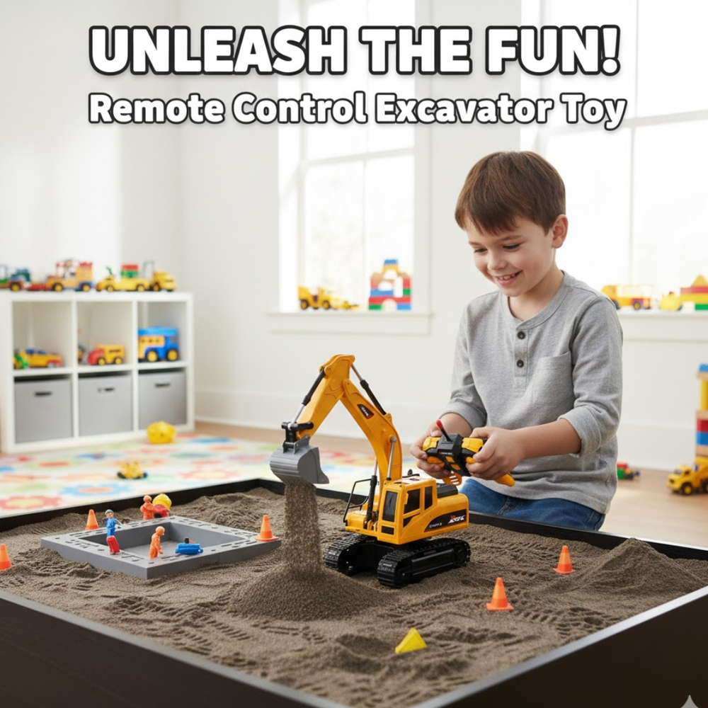 Kletshuts™ ExcavatorToy: Afstandsbediening Kinder Graafmachine Speelgoed