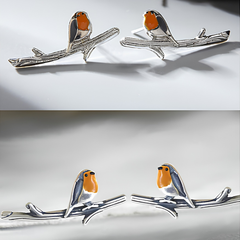 Jewelance™ BirdEarrings 1+1 GRATIS: Mode Roodborstje Vogel Neergestreken Op Een Takje Stud Oorbellen