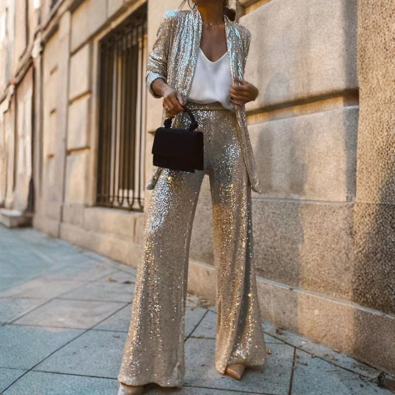Icone™ ShinySet: Dames Elegante Drie-Delige Sexy Glanzende Set