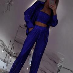 Icone™ ShinySet: Dames Elegante Drie-Delige Sexy Glanzende Set
