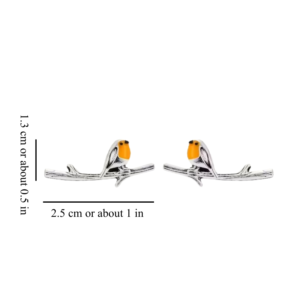 Jewelance™ BirdEarrings 1+1 GRATIS: Mode Roodborstje Vogel Neergestreken Op Een Takje Stud Oorbellen