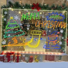 Kletshuts™ NoteBoard: LED-Lamp Acryl Notitie- En Tekenbord