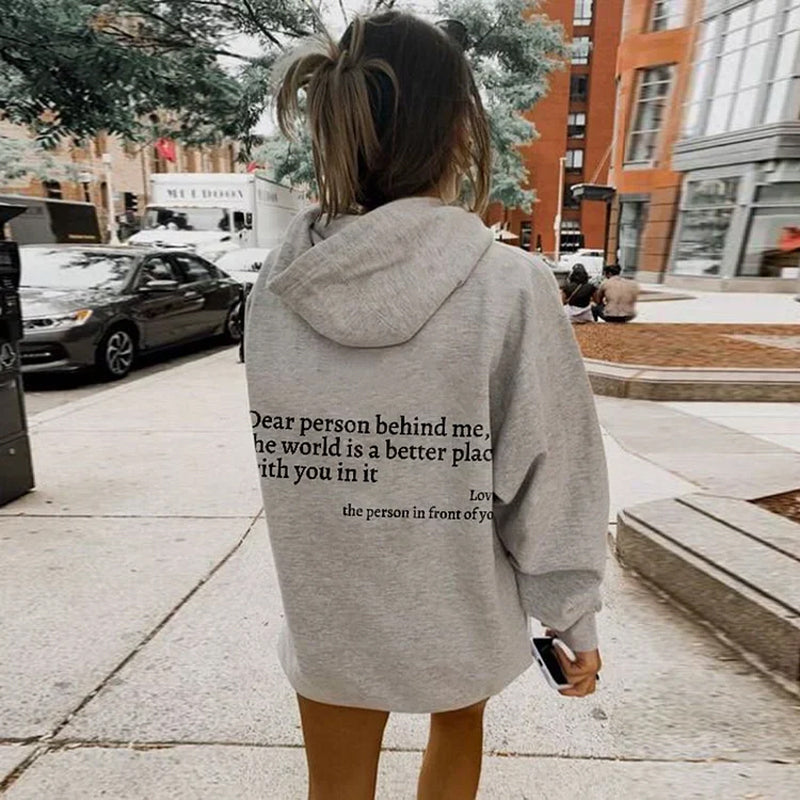 Icone™ DearHoodie: Hoodie Met Voor En Achterkant Opdruk Bericht