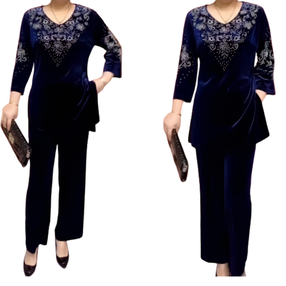 Icone™ SophisticatedSet: Ontspannen Comfortabele Top En Broek Verfijnd Set