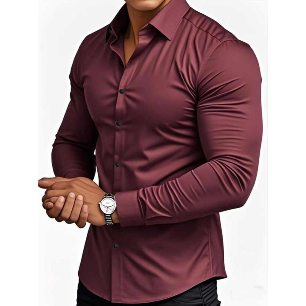 Icone™ ClassicPolo: Heren Lang Mouw Knoop- Omlaag Klassiek Polo Shirt