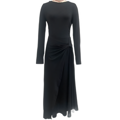 Icone™ MaxiDress: Zij-Knoop Wikkel Slank-Pasvorm Premium Lange Maxi Jurk