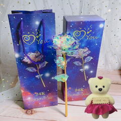 GlowingRose 1+1 GRATIS: Decoratieve Glowing Roos Sterrenhemel Cadeaubox