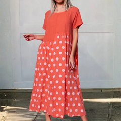 Icone™ PolkadotDress: Toevallig Loszittend  Fit Polkadot Maxi Jurk