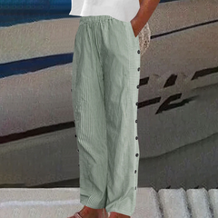 Icone™ StripePants: Comfortabele Mode Stripe Broek Met Zakken
