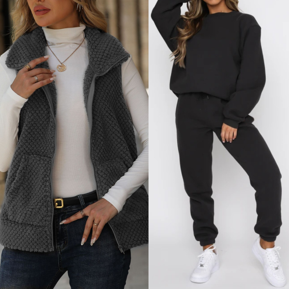 Icone™ ComfyChic: Premie Comfy Chic Wijd Been-Broek 3-Delige Set
