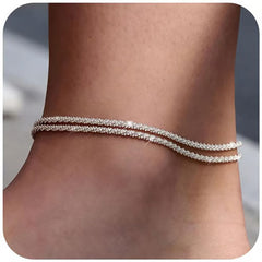 Jewelance™ LayeredAnklet 1+1 GRATIS - Delicate Sprankelende Gelaagde Elegante Enkelband
