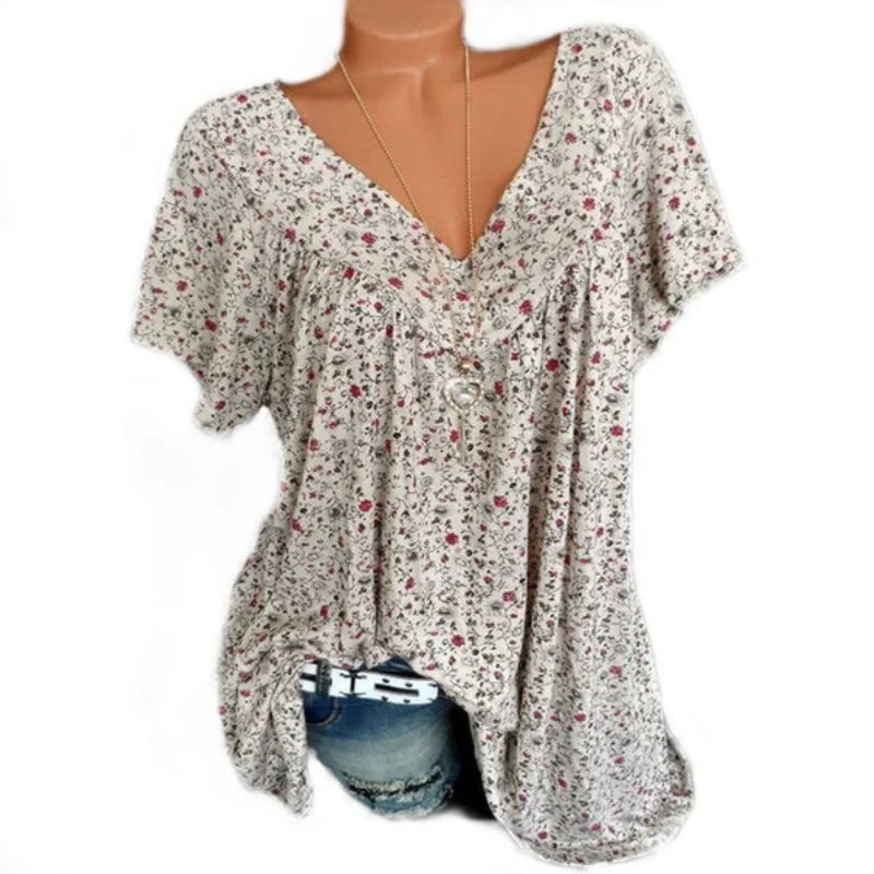 Icone™ LooseTop - Ademend V-Hals Loszittend Bloemdruk Top