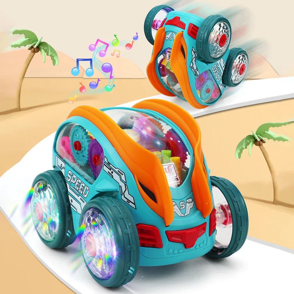 Kletshuts™ CarToy: Kleurrijk Licht Muziek Elektrisch Stunt Vrachtwagen 360° Draaiend Speelgoed Auto