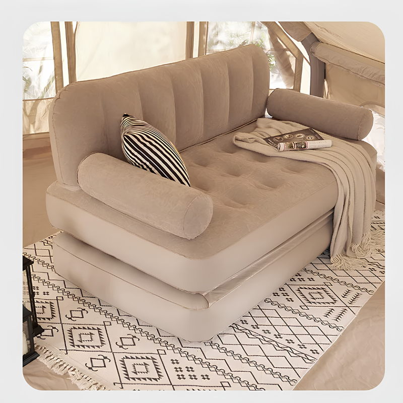 UltiFurni® RestLounge: Converteerbare 2-in-1 Snelle Opzet Opblaasbare Rust Lounge Sofa Bed