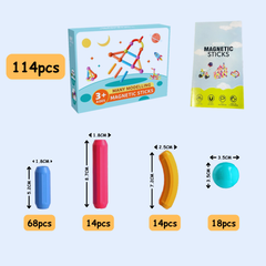 Kletshuts™ MagnetSticks: Duurzame Educatieve Bouw Magnetische Stokken
