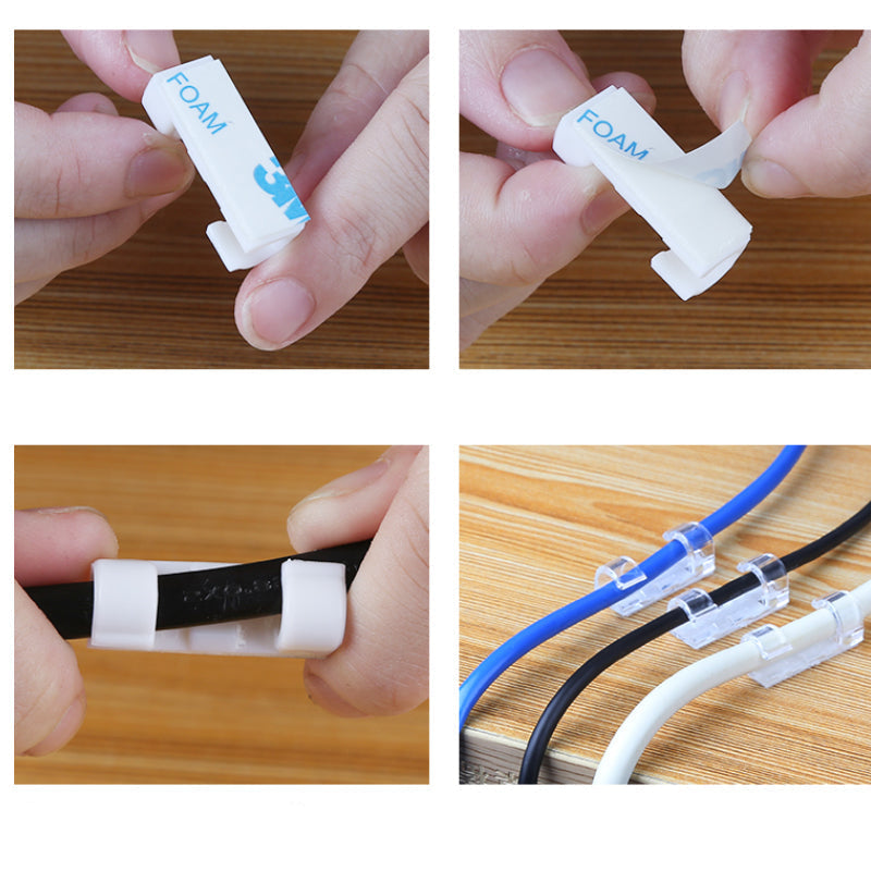 GlideHold® WireClamps 1+1 GRATIS: Zelfklevende Eenvoudige Kabelorganisatie Draadklemmen