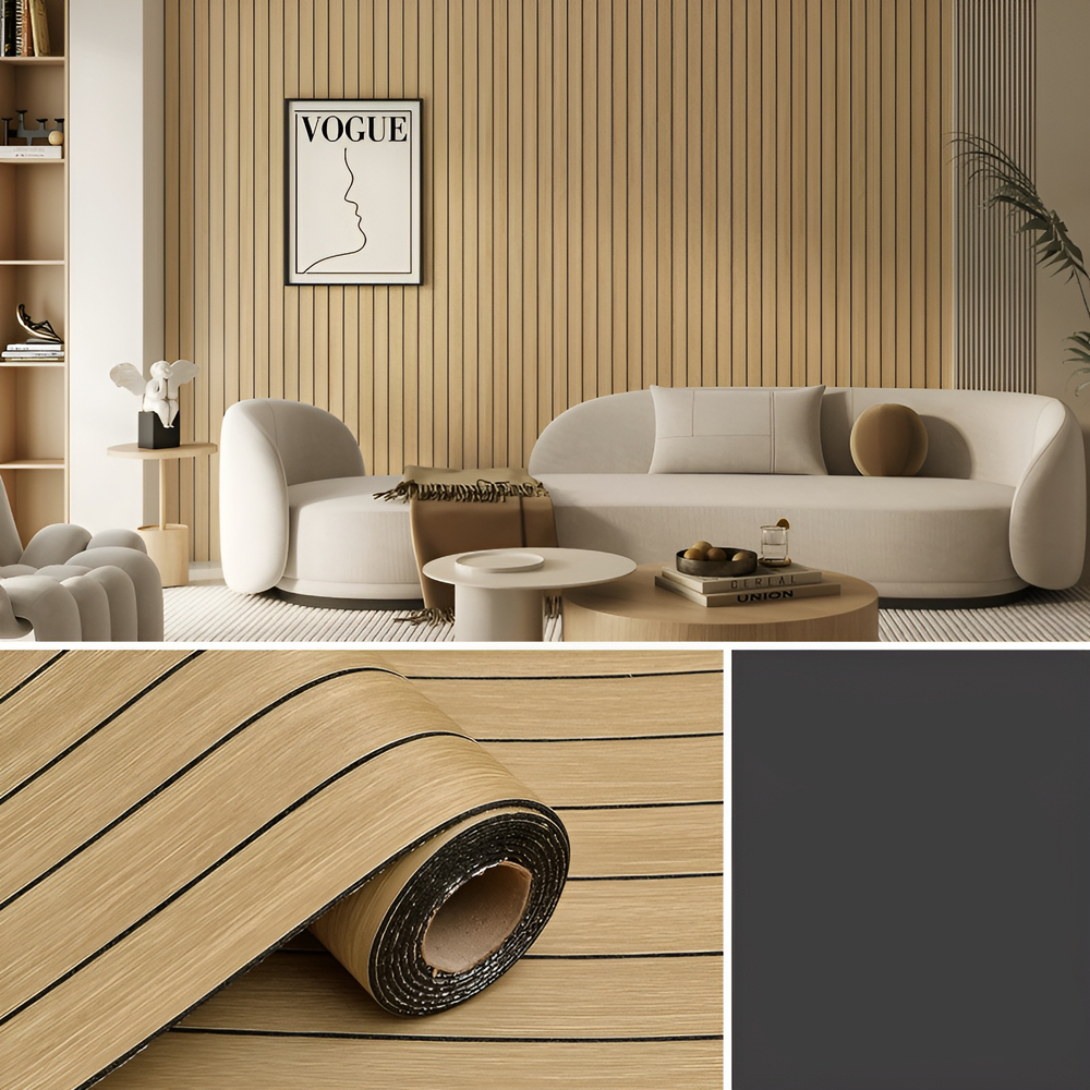 WallSticker: Elegante Houtachtige Zelfklevende DIY Thuis Wand Stickerdecoratie