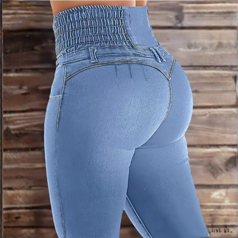 Icone™ FlareJeans: Stijlvolle Rekbare Hoge Taille Chic Flare Spijkerbroek
