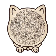 Kletshuts™CatPuzzle: Uniek Kat Puzzel Kleurrijk Houten Dier Legpuzzel