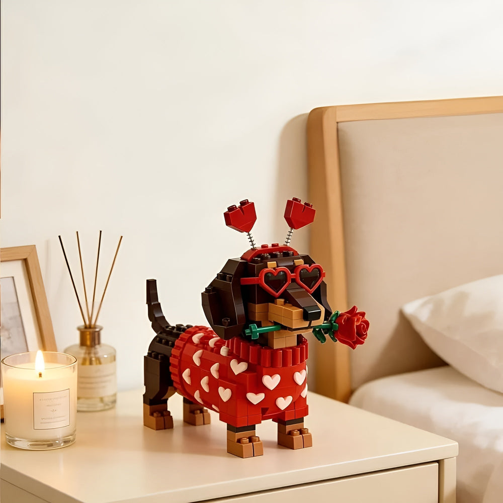 Kletshuts™ DachshundBlocks - Miniatuur DIY Teckel Blokken Gebouw Set