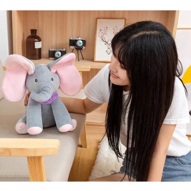 Kletshuts™ ElephantToy: Interactief Kiekeboe Oor-Klapperende Olifant Speelgoed