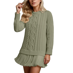 Icone™ KnittedDress: Knus Mini Lange Mouwen Gebreid Jurk