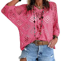Icone™ CrochetCoverup: Bohemian Zomer Mid-Lengte Mouwen Coverup