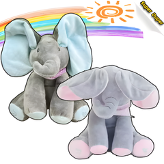 Kletshuts™ ElephantToy: Interactief Kiekeboe Oor-Klapperende Olifant Speelgoed