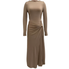 Icone™ MaxiDress: Zij-Knoop Wikkel Slank-Pasvorm Premium Lange Maxi Jurk
