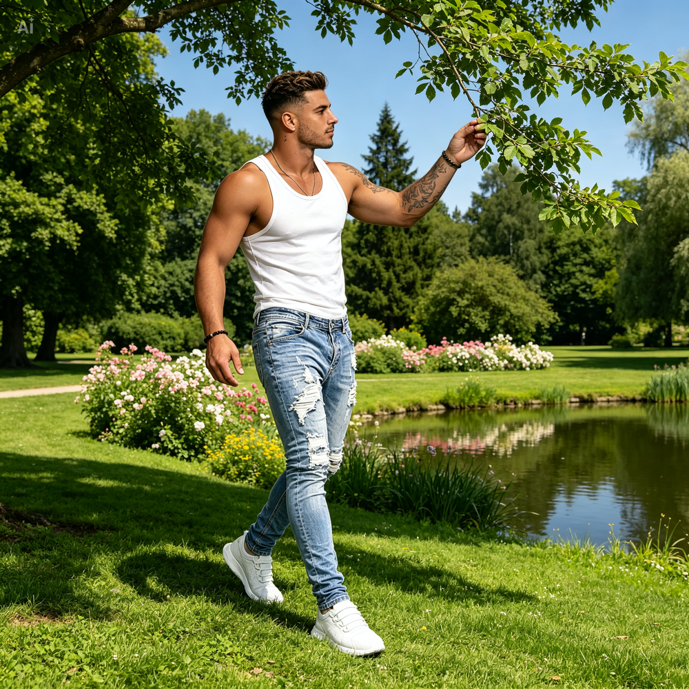 Icone™ RippedJeans: Mannen Stijlvolle Mager Gescheurd Jeans
