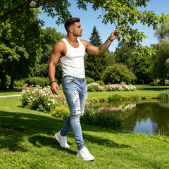 Icone™ RippedJeans: Mannen Stijlvolle Mager Gescheurd Jeans