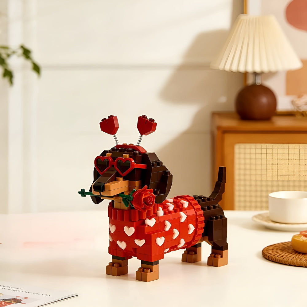 Kletshuts™ DachshundBlocks - Miniatuur DIY Teckel Blokken Gebouw Set