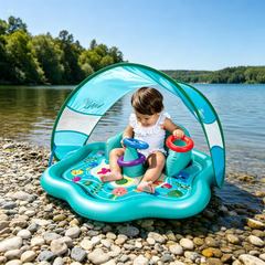 Kletshuts™ WaterMat - Opblaasbare Baby Plons Speelmat Met Luifel