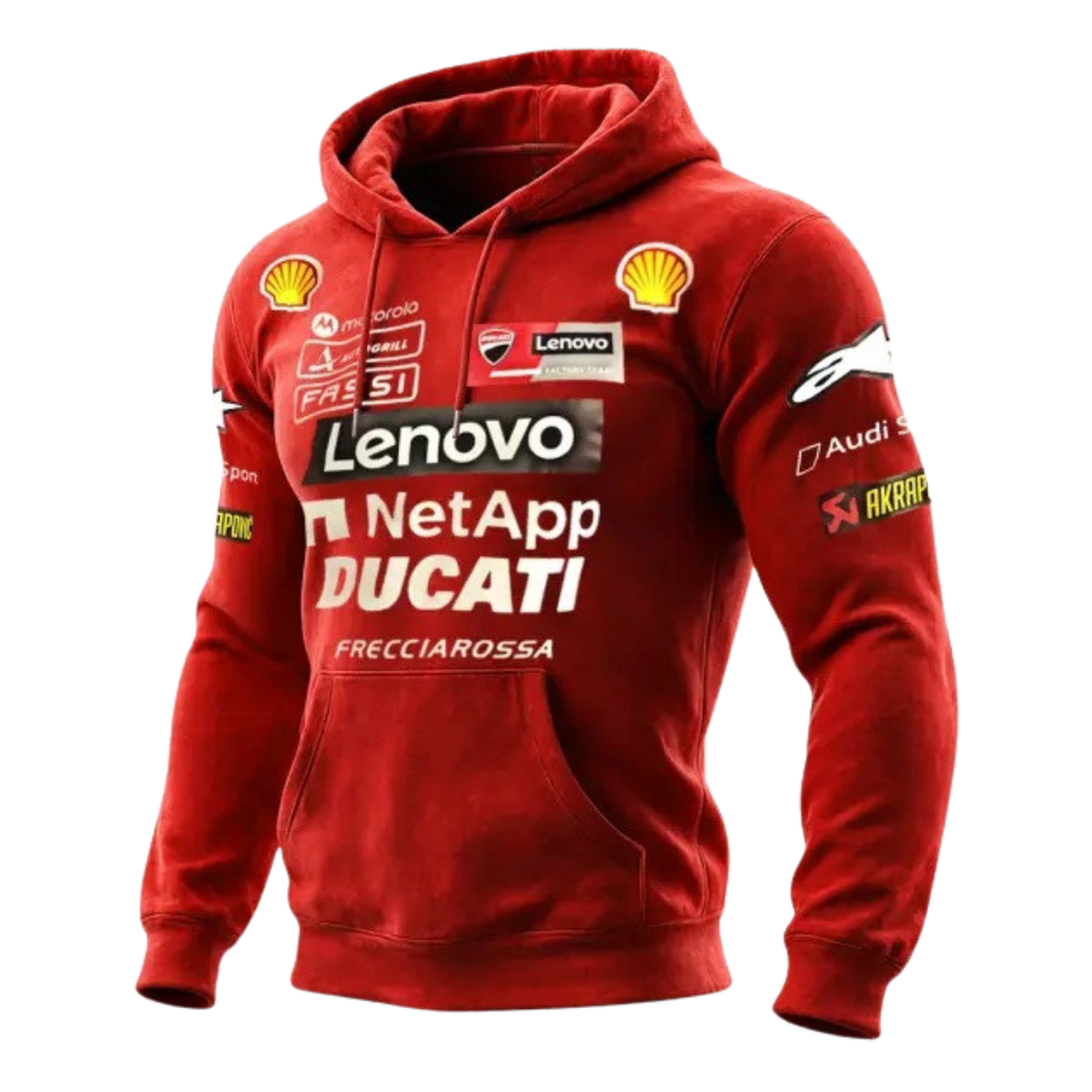 Icone™ RacingHoodie - Stijlvolle Levendige Rode Trekkoord Racen Hoodie