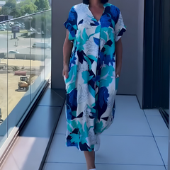 Icone™ RelaxedDress - Toevallig Losse Diepe V-Hals Comfortabele Ontspannen Jurk