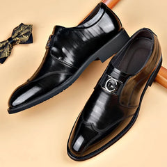 Happy™ ClassyShoes: Luxe Heren Leer Formeel Puntig Stijlvol Schoenen