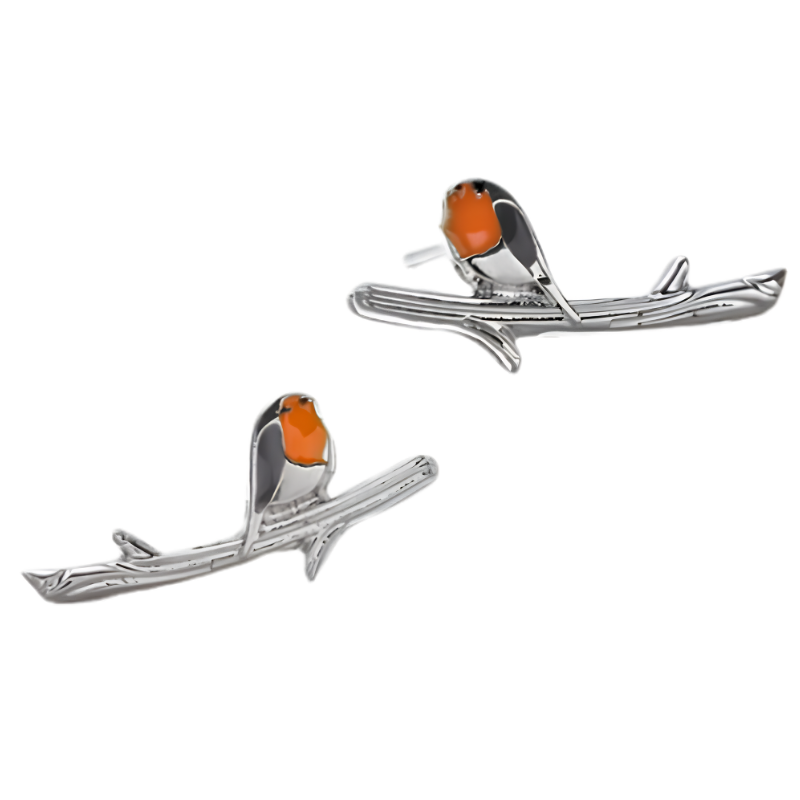 Jewelance™ BirdEarrings 1+1 GRATIS: Mode Roodborstje Vogel Neergestreken Op Een Takje Stud Oorbellen
