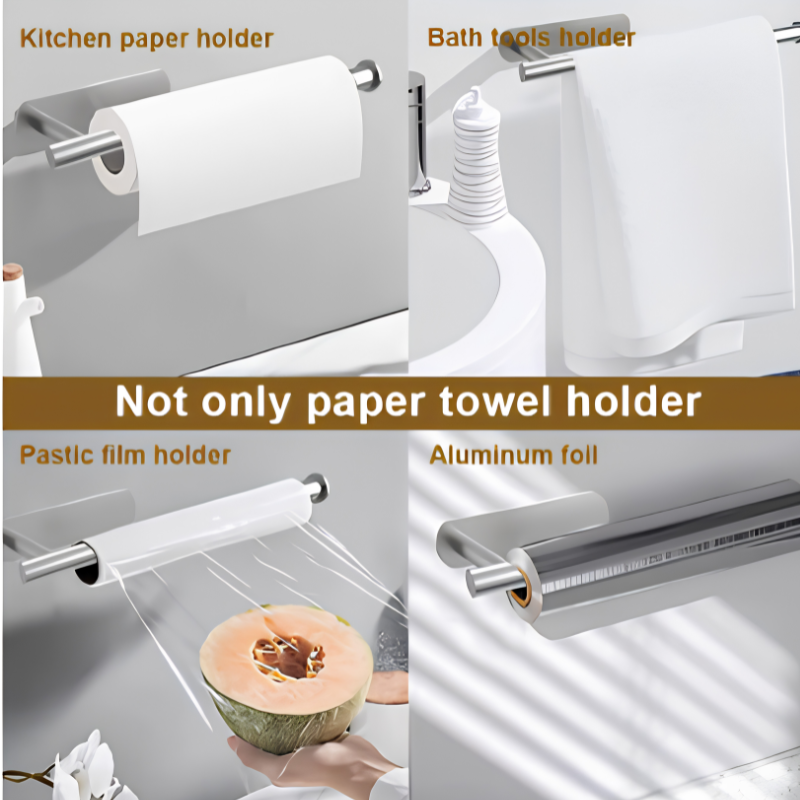 GlideHold® TowelHolder: Geen Boor Wandmontage Roestvrij Staal Rollen Handdoekhouder