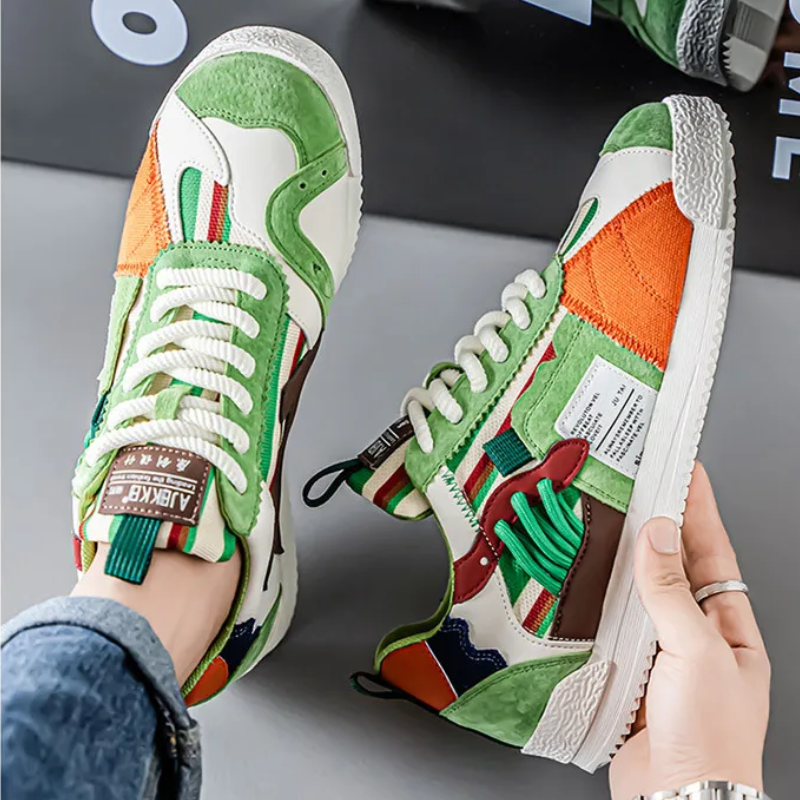 Happy™ PatchworkShoes: Mannen Stijlvolle Straatkleding Lapwerk Schoenen