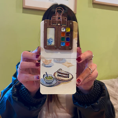 PaintPalette: Mini Houten Draagbare Kunstenaars Verf Palette Doos