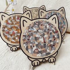 Kletshuts™CatPuzzle: Uniek Kat Puzzel Kleurrijk Houten Dier Legpuzzel
