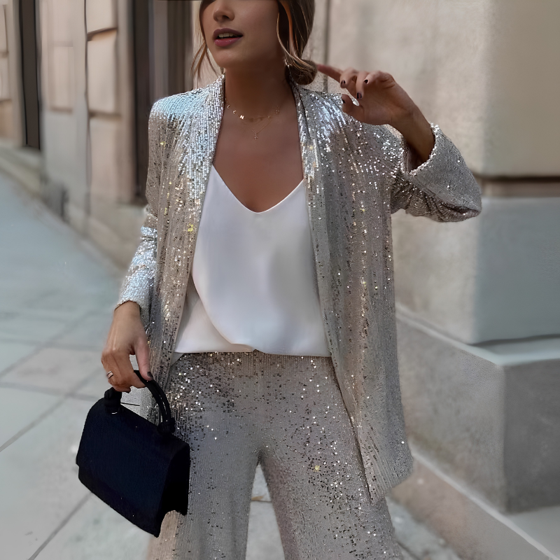Icone™ ShinySet: Dames Elegante Drie-Delige Sexy Glanzende Set