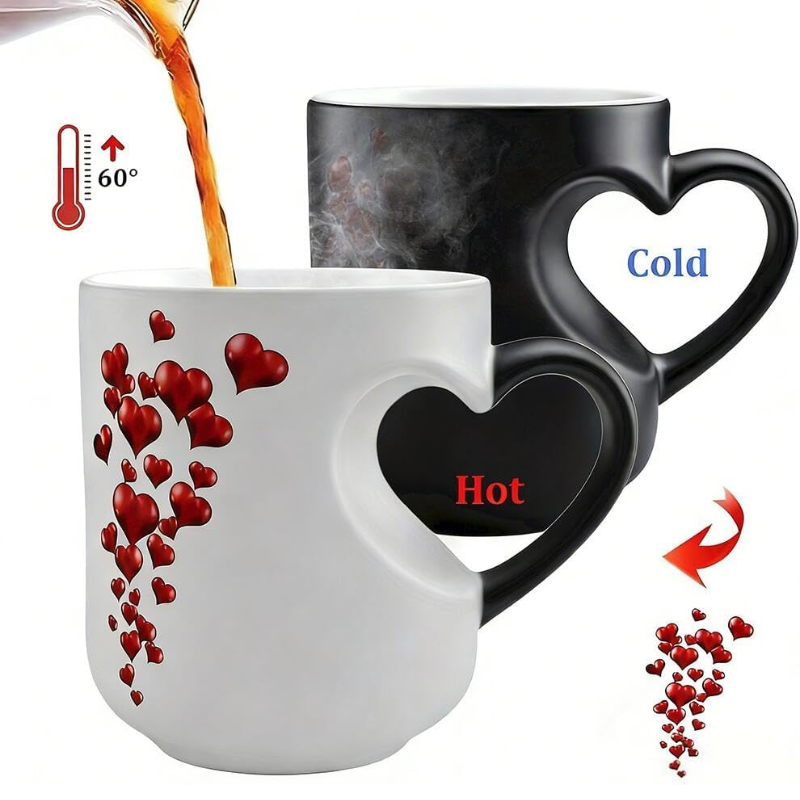 Globetrek° HeartMug: Kleurveranderende Keramische Thermochromische Hartmok