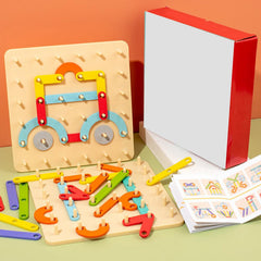 Kletshuts™ PuzzleBoard - Montessori Houten Puzzelbord Set