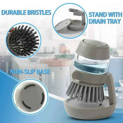 Globetrek° DishwashingBrush 1+1 GRATIS: Gebruiksvriendelijke Zeepdispenser Keuken Schrobben Afwassen Borstel